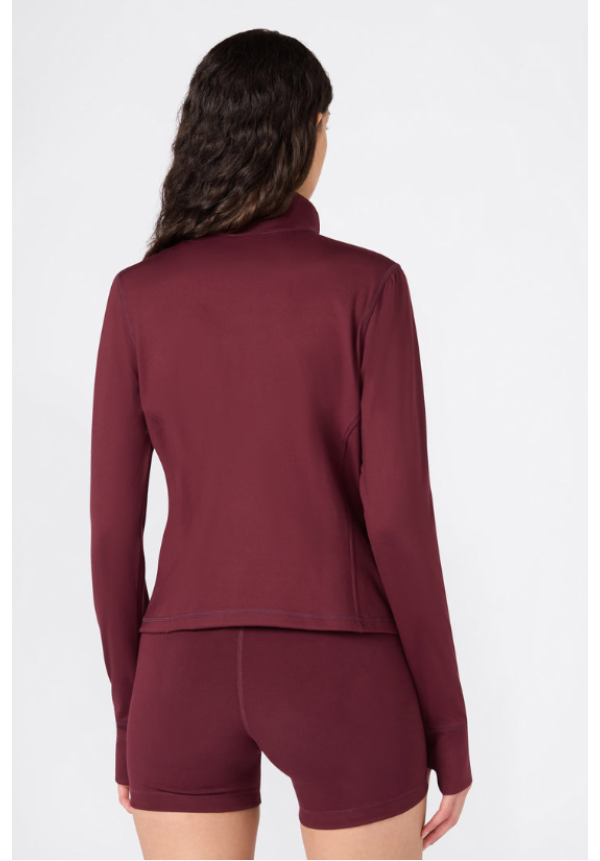 Chaqueta Mujer Cardio Con Cremallera Completa Quick Dry Burdeos