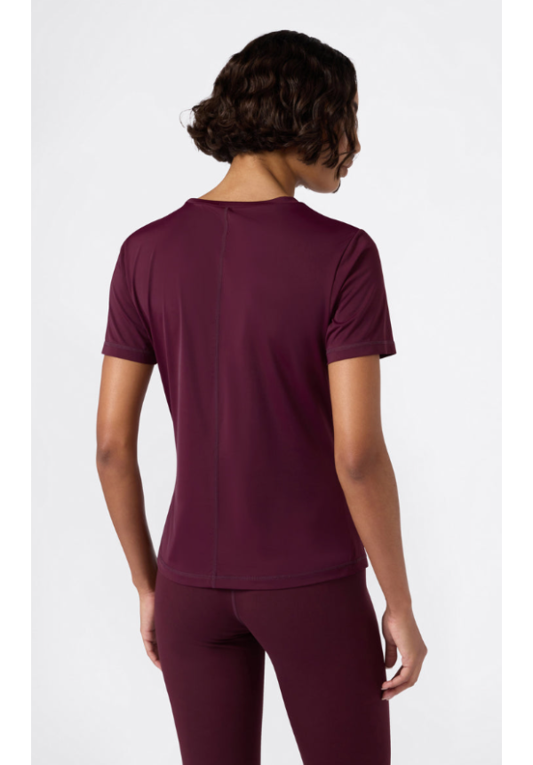 Camiseta Mujer Cuello Redondo Stretch Burdeos