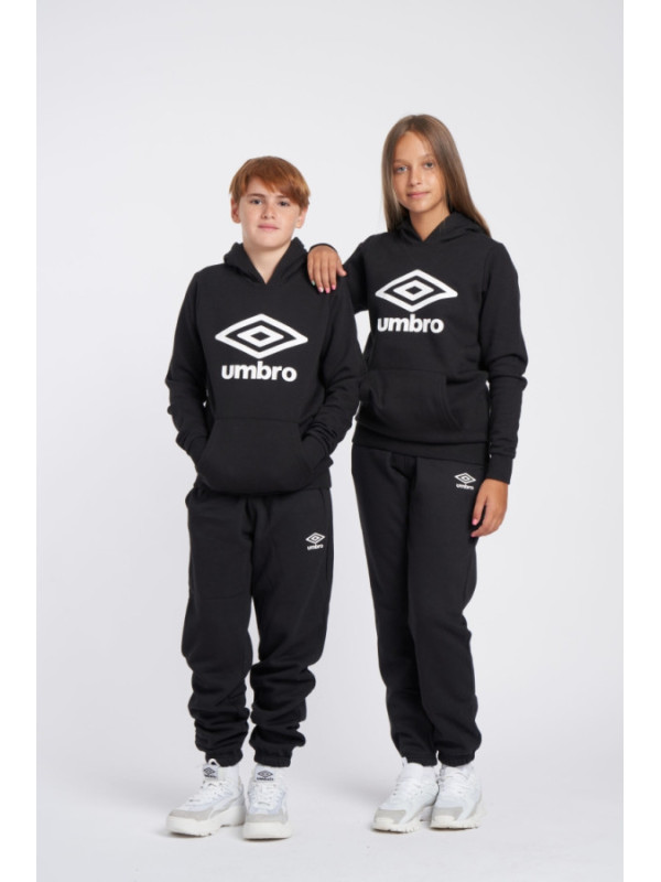 Sudadera Umbro Fleece Large Logo Oh Hoody Jnr Black / White