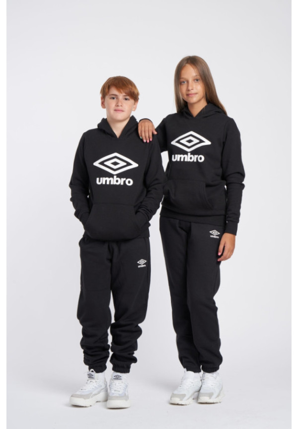 Sudadera Umbro Fleece Large Logo Oh Hoody Jnr Black / White