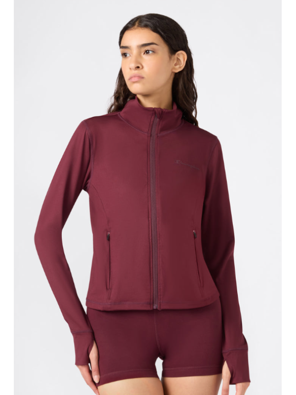 Chaqueta Mujer Cardio Con Cremallera Completa Quick Dry Burdeos