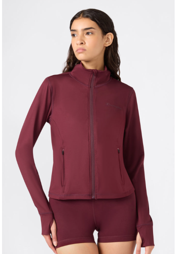 Chaqueta Mujer Cardio Con Cremallera Completa Quick Dry Burdeos