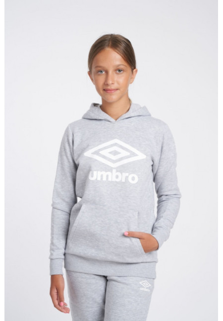 Sudadera Umbro Wardrobe Hoodie Large Logo Junior Grey / White