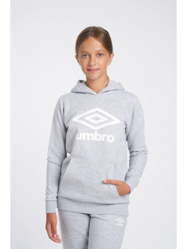 Sudadera Umbro Wardrobe Hoodie Large Logo Junior Grey / White