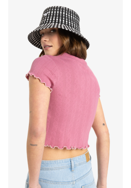 Pointelle - Camiseta de manga corta para Mujer