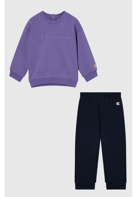 Chándal Con Interior Afelpado Con Bajos De Canalé Bebé Lila