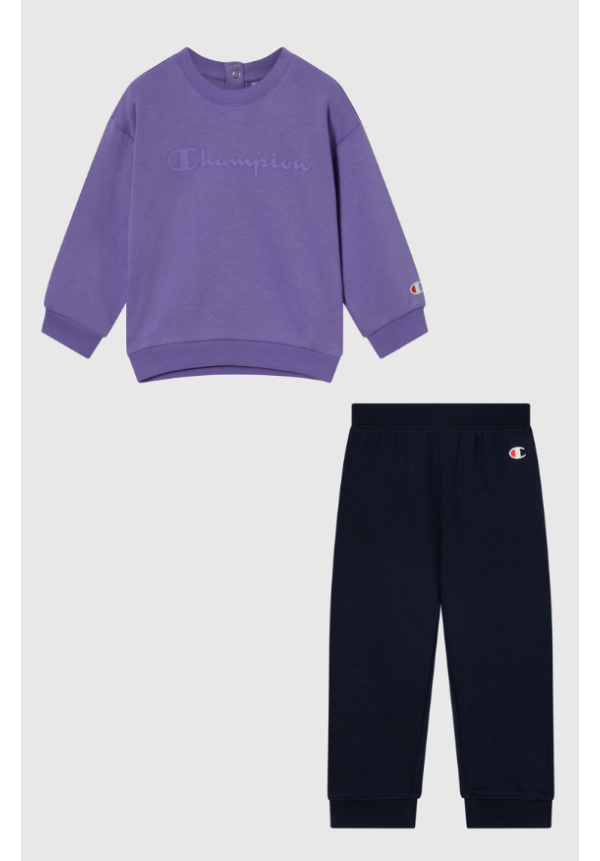 Chándal Con Interior Afelpado Con Bajos De Canalé Bebé Lila