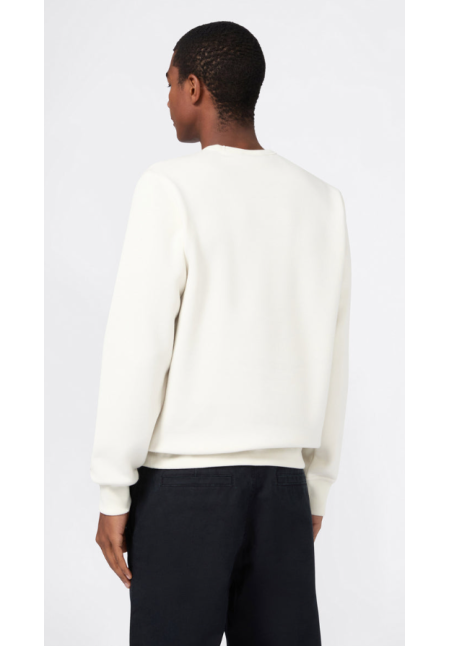 Sudadera Hombre con Forro Polar y Gran Logo Bordado Icons Crema