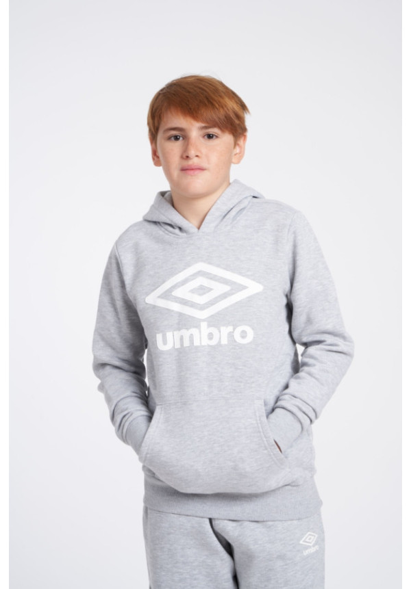 Sudadera Umbro Wardrobe Hoodie Large Logo Junior Grey / White