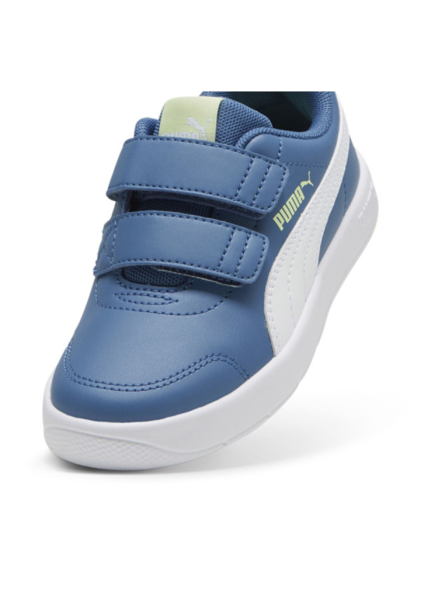 Zapatillas Puma Courtflex v3 PS Velcro Azul/Blanco