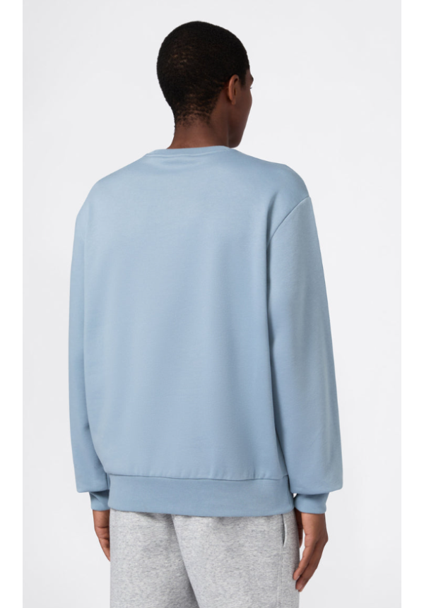 Sudadera con Cuello Redondo para Hombre con Gráficos e interior afelpado Azul claro