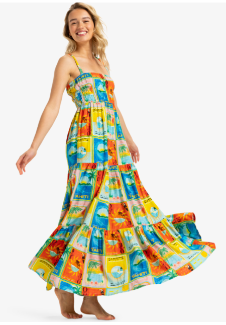 Atlas Sunshine Coastline - Vestido de Longitud Media para Mujer