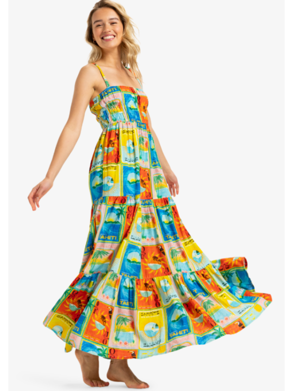 Atlas Sunshine Coastline - Vestido de Longitud Media para Mujer