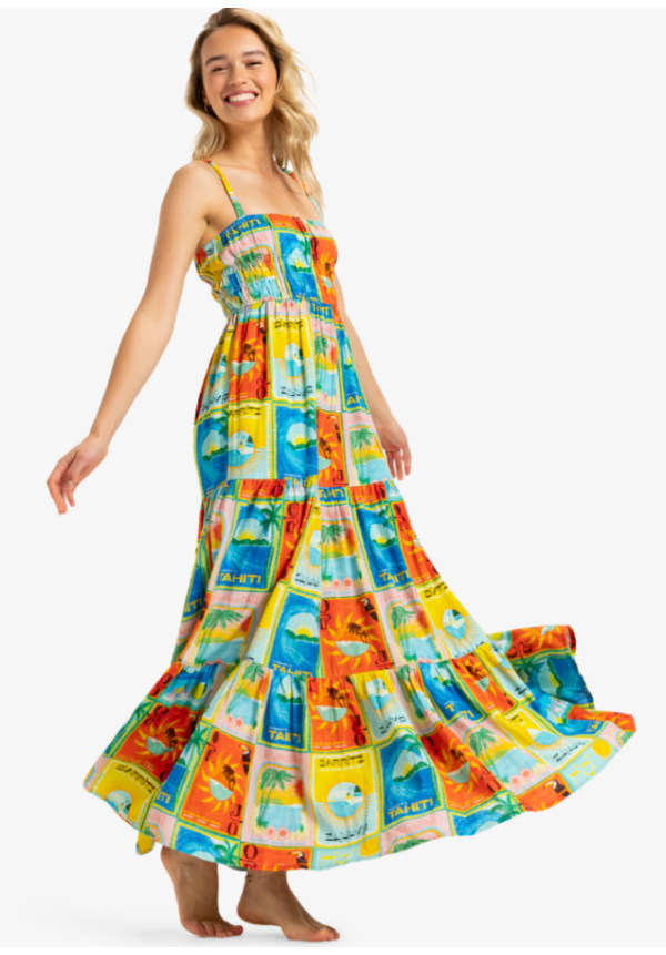 Atlas Sunshine Coastline - Vestido de Longitud Media para Mujer