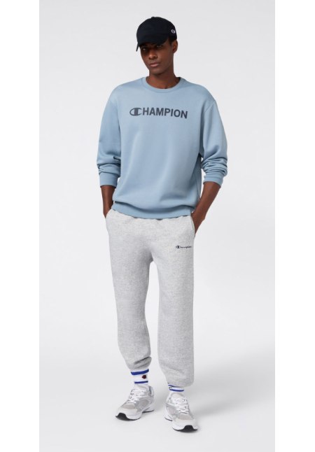 Sudadera con Cuello Redondo para Hombre con Gráficos e interior afelpado Azul claro