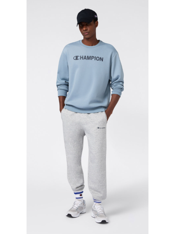 Sudadera con Cuello Redondo para Hombre con Gráficos e interior afelpado Azul claro