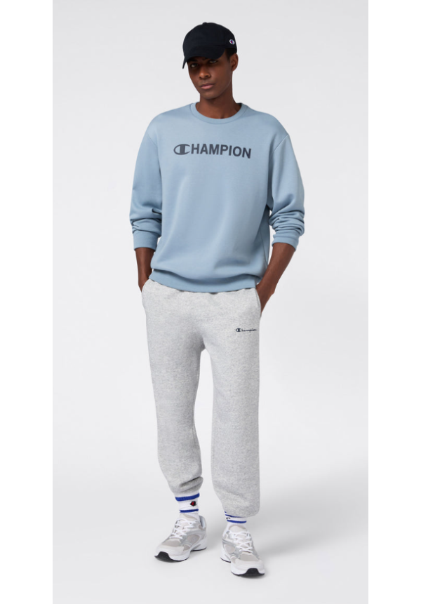 Sudadera con Cuello Redondo para Hombre con Gráficos e interior afelpado Azul claro