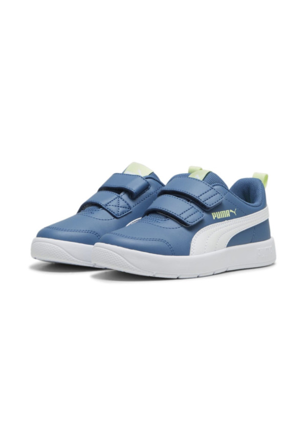 Zapatillas Puma Courtflex v3 PS Velcro Azul/Blanco