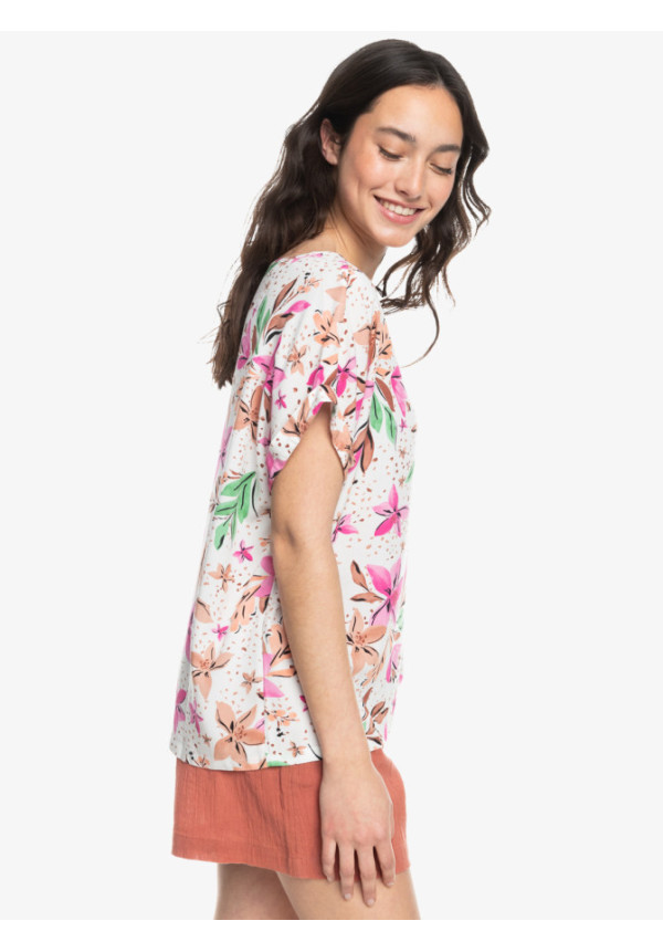 Sweet Hibiscus - Blusa con cuello en V para Mujer