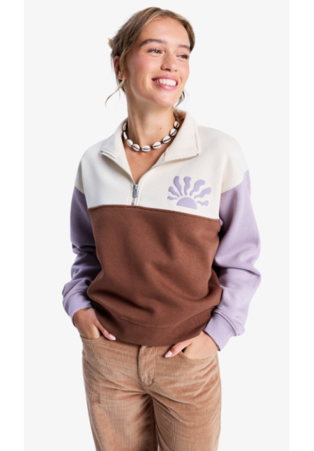 View Point Block - Sudadera con cremallera y bloques de color para mujer