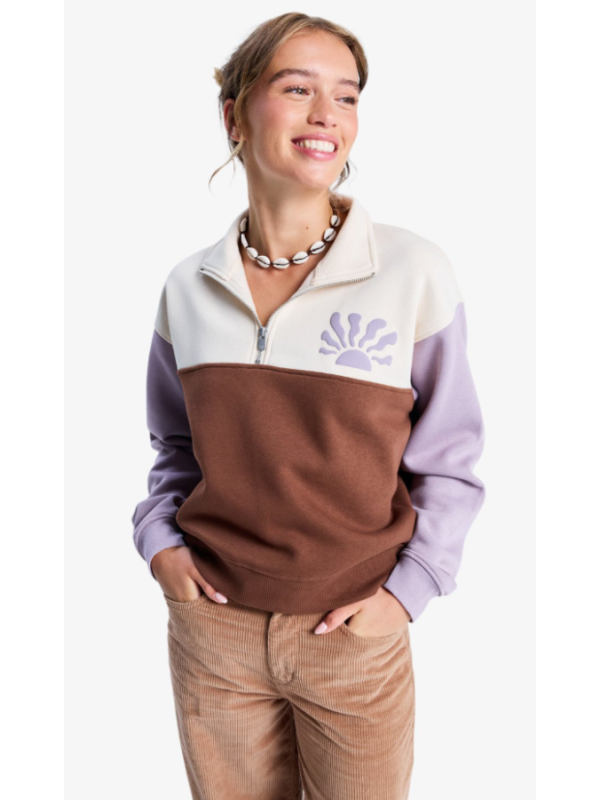 View Point Block - Sudadera con cremallera y bloques de color para mujer