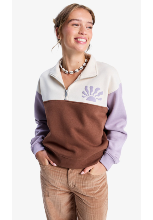 View Point Block - Sudadera con cremallera y bloques de color para mujer
