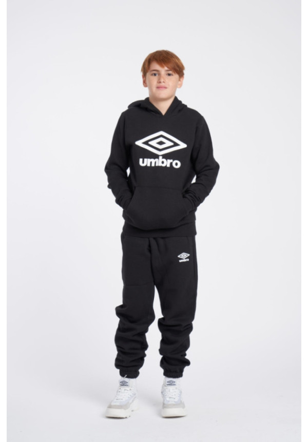 Sudadera Umbro Fleece Large Logo Oh Hoody Jnr Black / White