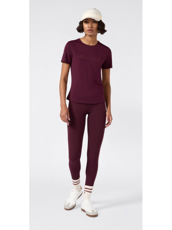 Camiseta Mujer Cuello Redondo Stretch Burdeos