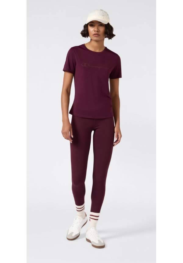 Camiseta Mujer Cuello Redondo Stretch Burdeos