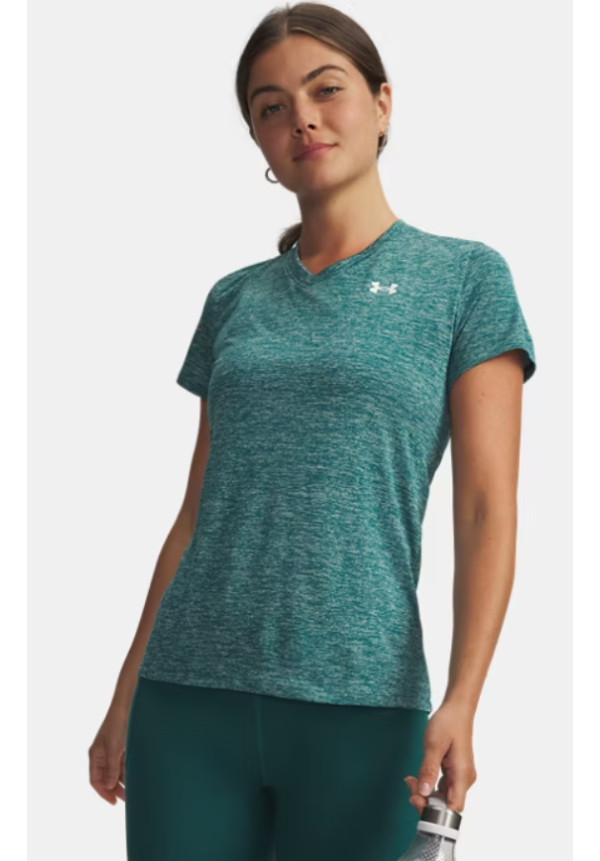 Camiseta de manga corta UA Tech™ Twist V-Neck para mujer