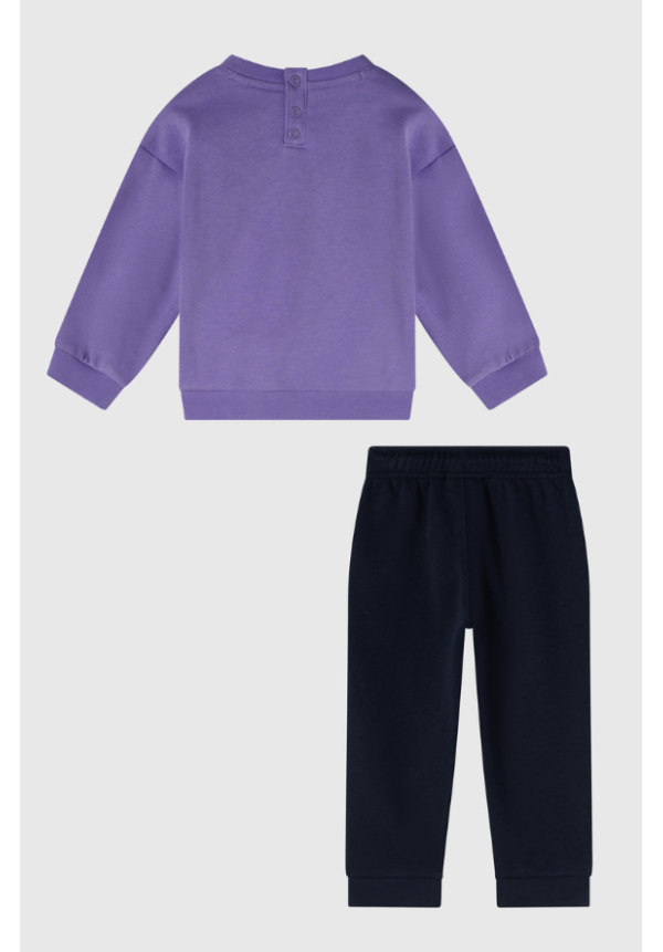 Chándal Con Interior Afelpado Con Bajos De Canalé Bebé Lila