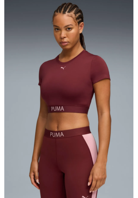 W PUMA STRONG TEE - SHORT