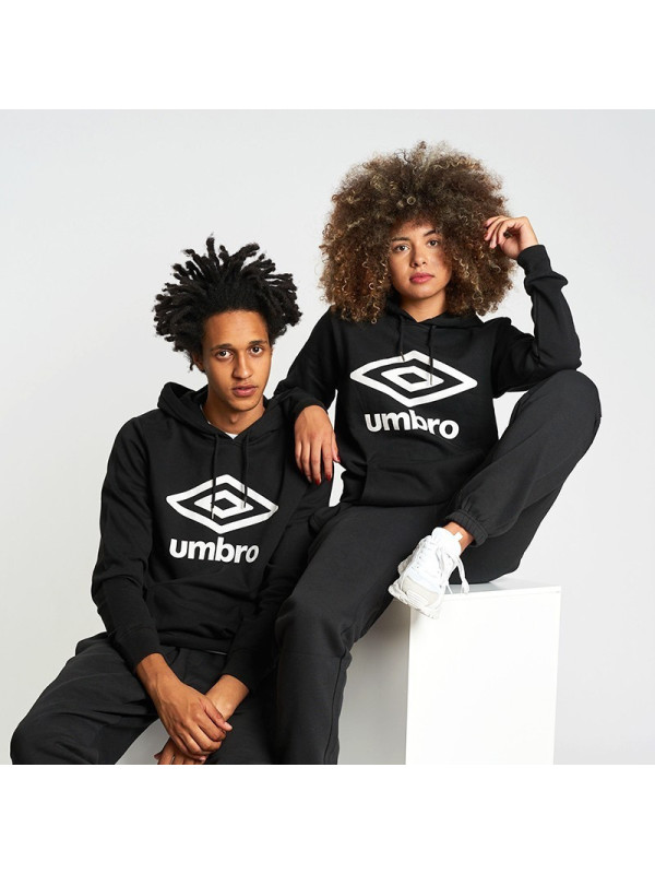 Sudadera Umbro Fleece Large Logo Oh Hoody Black/White