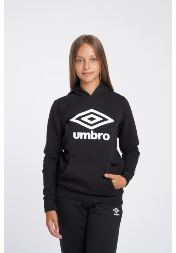 Sudadera Umbro Fleece Large Logo Oh Hoody Jnr Black / White