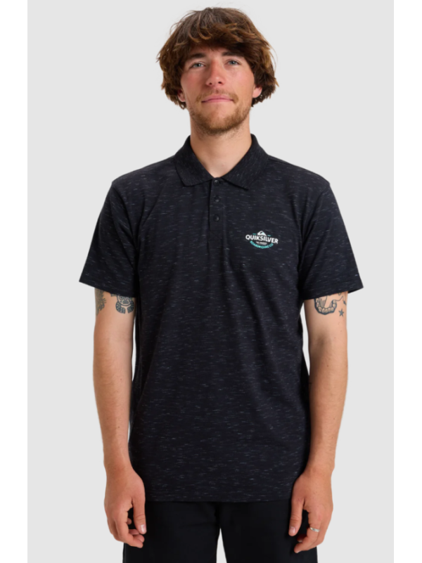 Stretch Polo Shirt in Black