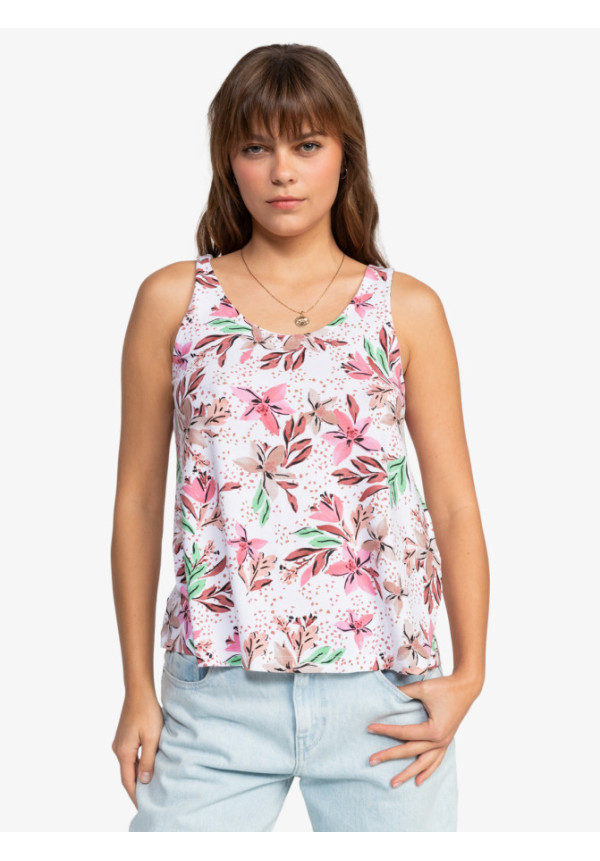 Flowing-top estampado sin mangas para mujer 