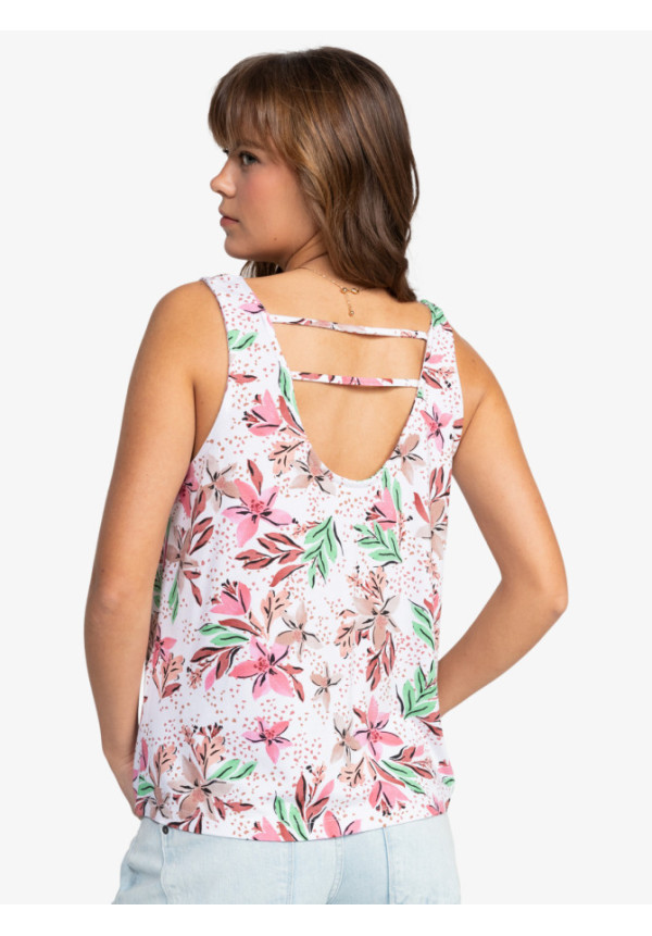 Flowing-top estampado sin mangas para mujer 