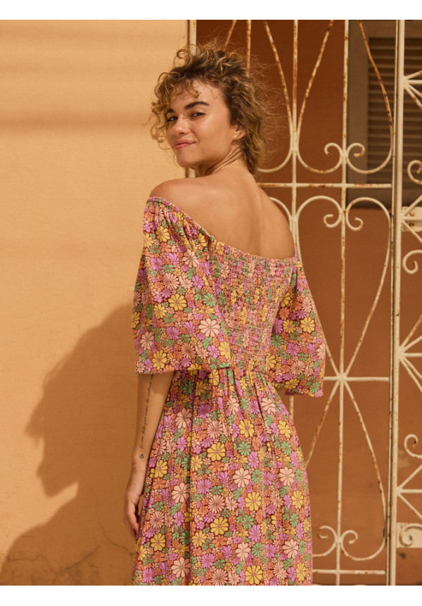 Tropical Sunshine-Vestido de longitud media para mujer