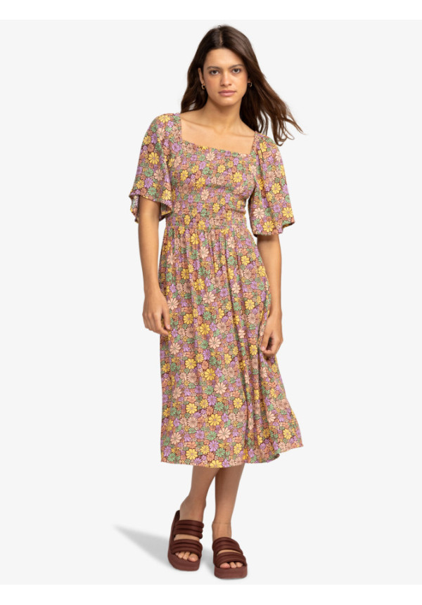 Tropical Sunshine-Vestido de longitud media para mujer