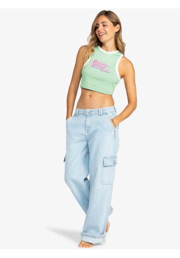 Surfs Life - Top Crop Sin Mangas para Mujer