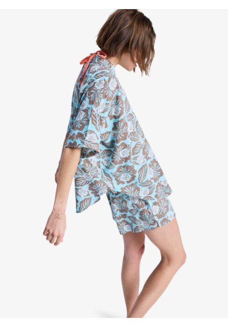 Beachy Nostalgia Camisa de Manga Corta Marrón Mujer