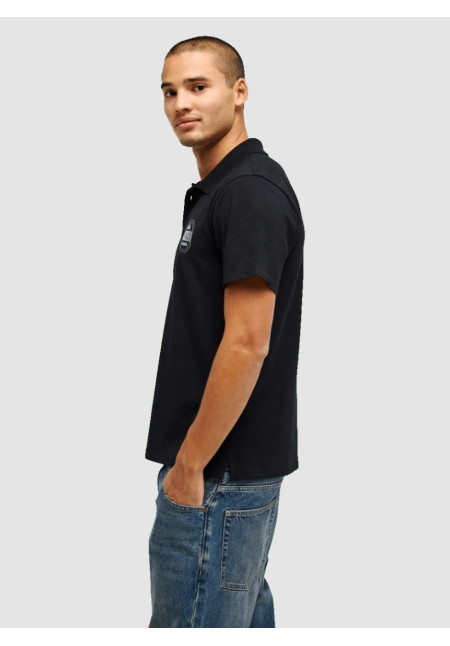 Stretch Polo Shirt in Black
