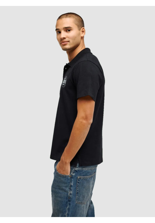 Stretch Polo Shirt in Black