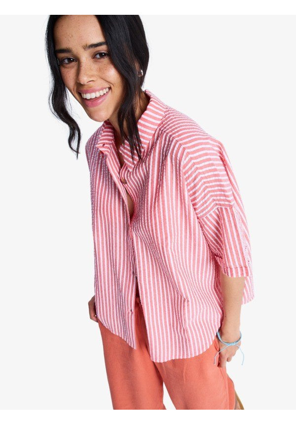 Beachy Nostalgia Camisa de Manga Corta Rojo Mujer