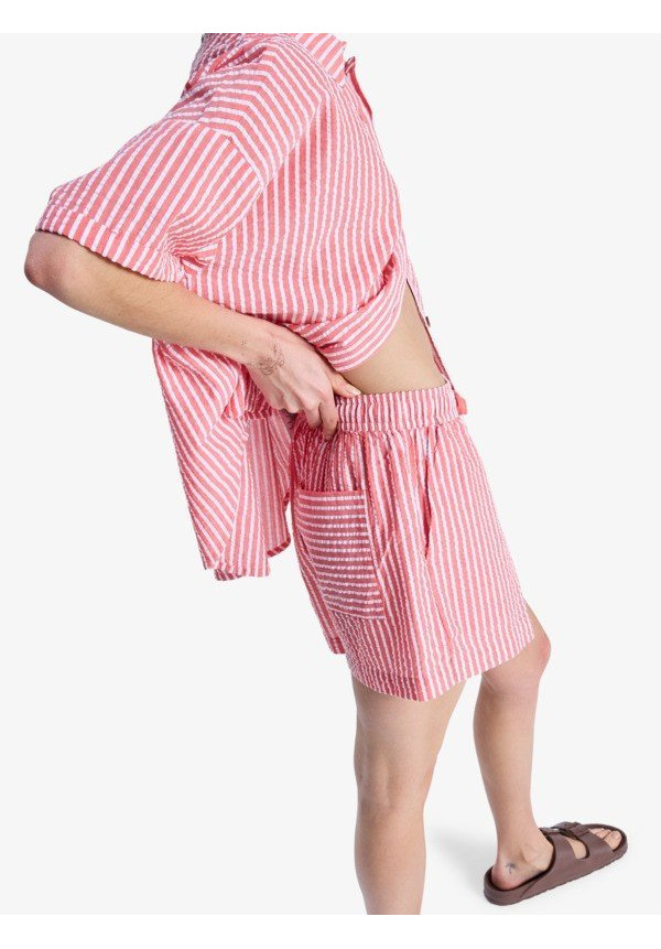 Lekeitio Break High Stripe Short de playa Rojo Mujer