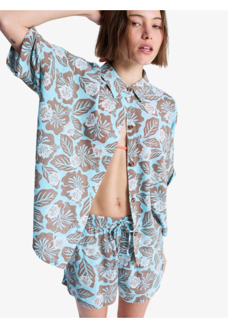 Beachy Nostalgia Camisa de Manga Corta Marrón Mujer