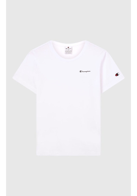 CAMISETA MUJER PEQUEÑO LOGO SCRIPT ICONS BLANCO