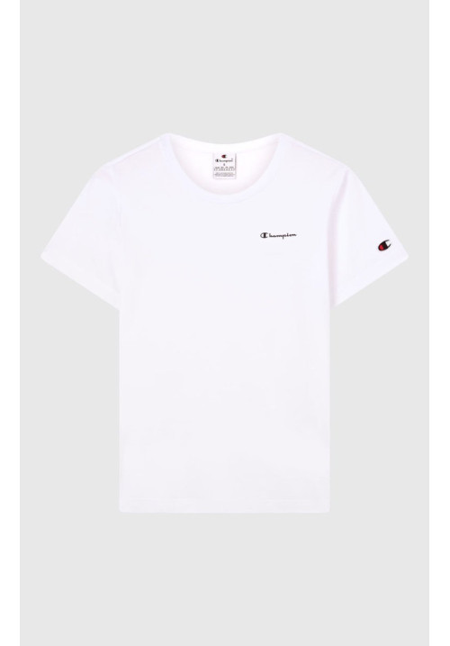 CAMISETA MUJER PEQUEÑO LOGO SCRIPT ICONS BLANCO