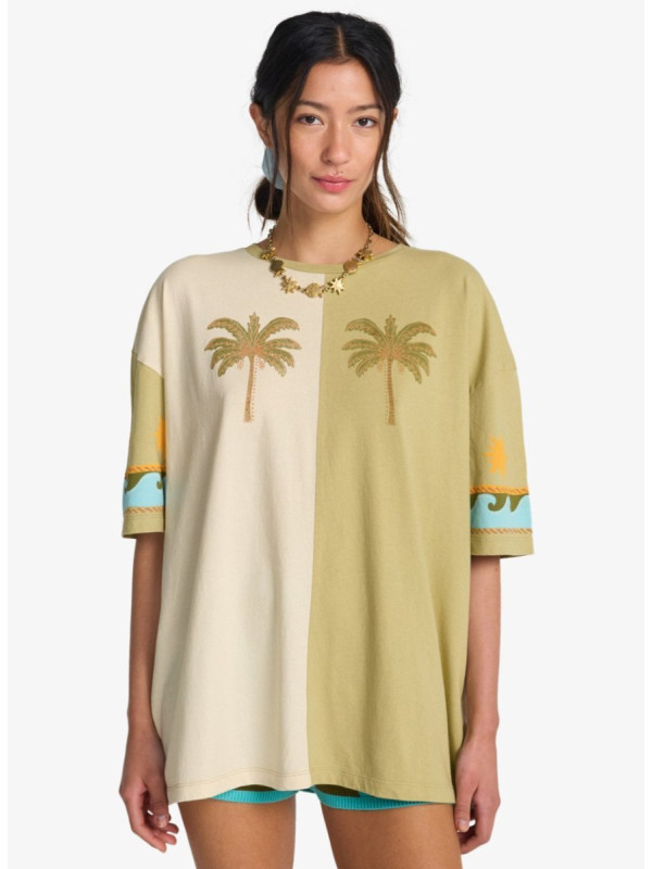 Split Palm - Camiseta de manga corta para mujer