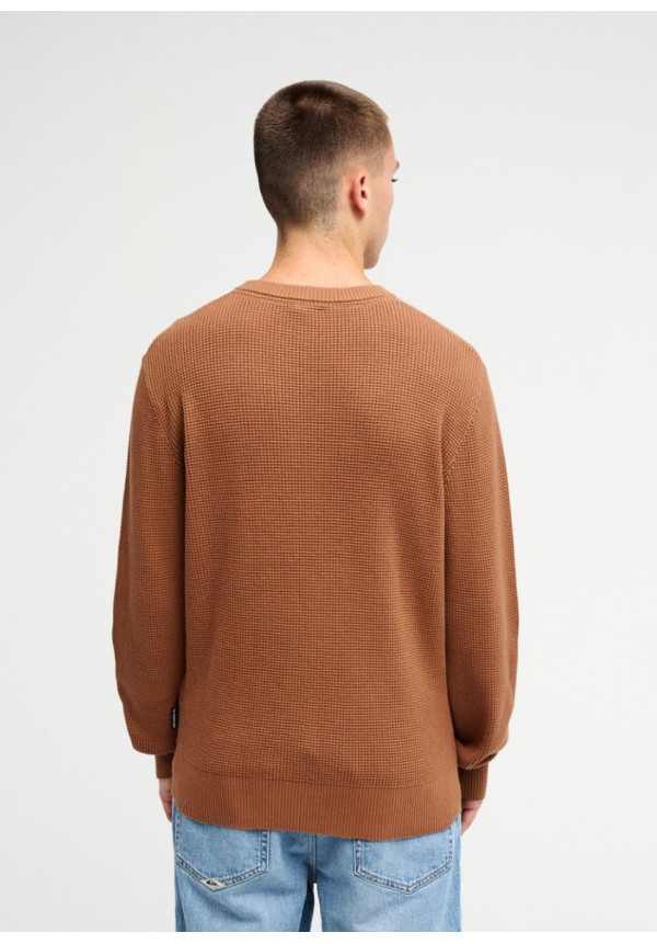Waffle Jersey Cerrado Marrón Hombre